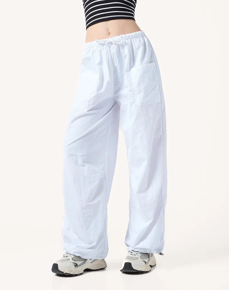 Outzidr  White Drawstring Cargo Pants for Women | Best Price UAE
